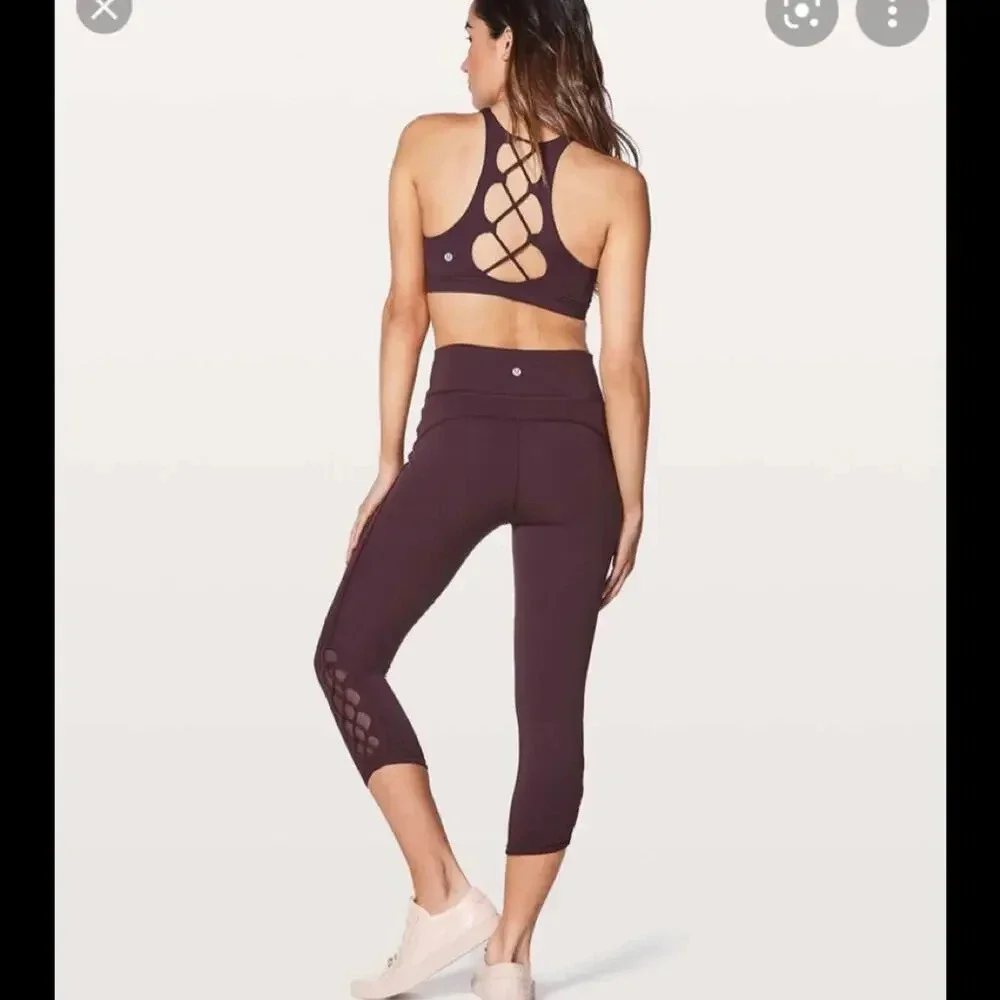 Lululemon Tied to It Crop Black Cherry Size 2